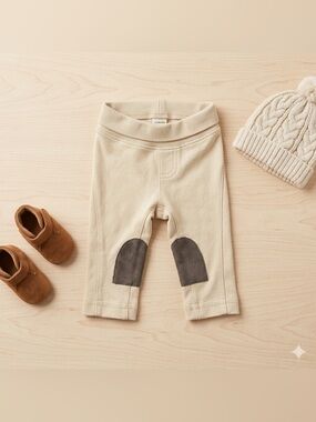 H&M Baby Equestrian Jodhpurs Suede Knee Patch Pants VINTAGE Y2K 1-2M NWOT